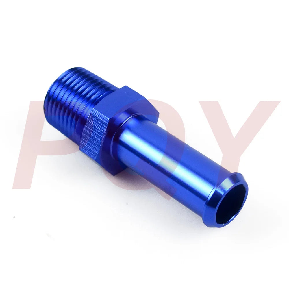 UNIVERSAL ALUMINUM STRAIGHT 5/8" HOSE NIPPLE TO MALE 1/2" NPT FITTING