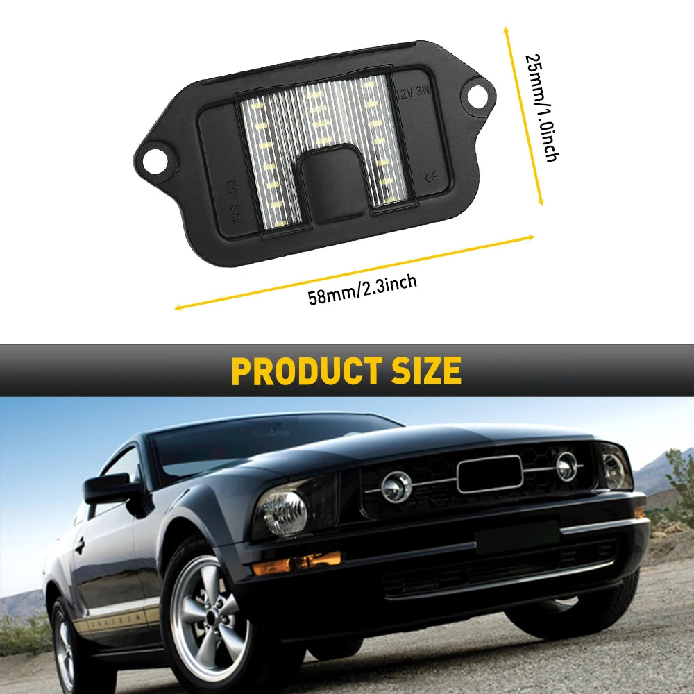 1Pc LED Rear License Number Plate Light 6000K White For Ford Mustang