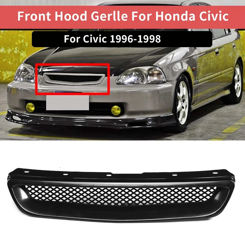 ABS Black Car Front Bumper Hood Grill Grille Cover Trim for Honda