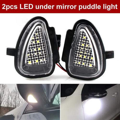 2pcs Error Free White Led Under Side Mirror Puddle Light Canbus For VW