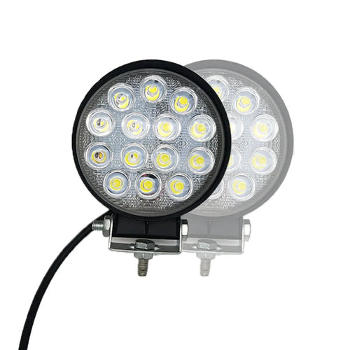 2PCS 42W 9-30V IP67 6000K White LED Work Light Bar Spot Offroad Lamp