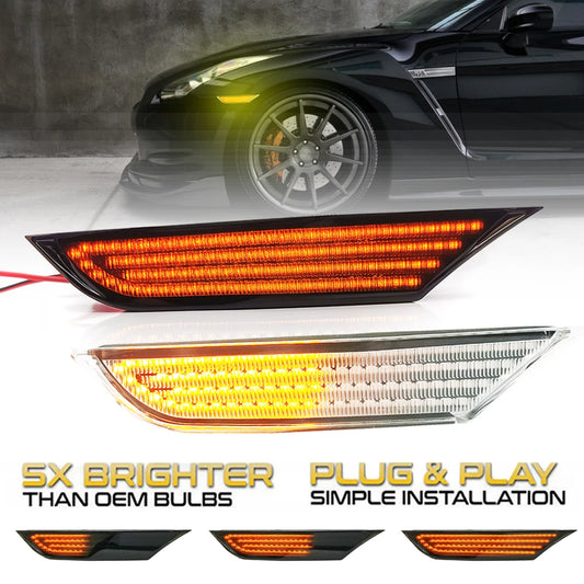 2Pcs LED Dynamic Side Marker Lights Arrow Turn Signal Blinker Lamps