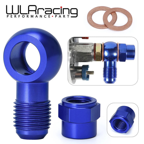 WLR- Aluminum Blue AN6 to 12.5MM Outlet Banjo Adapter Fitting + Cap