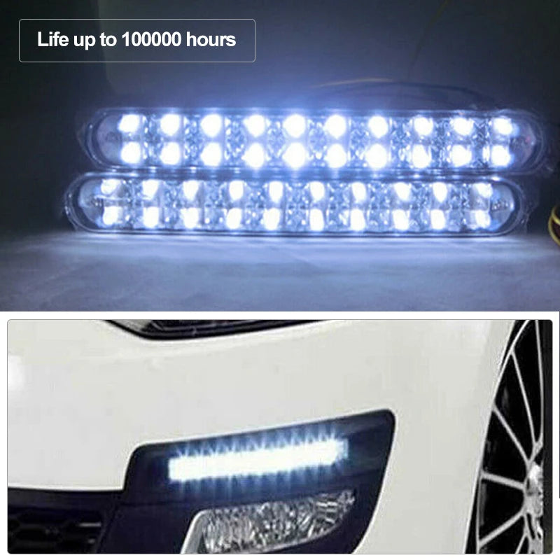 2pcs 6000K 12V 12LED Daytime Running Spot Light DRL Driving Turn