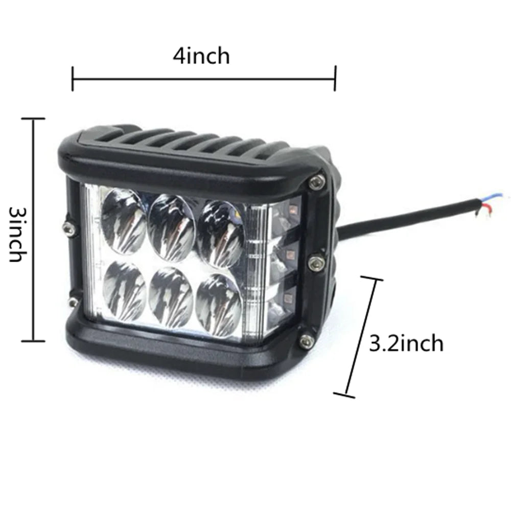 2/10PCS 4" 3 Sides Shooter 60W Led Work Light Cube Off Road 4x4 ATV