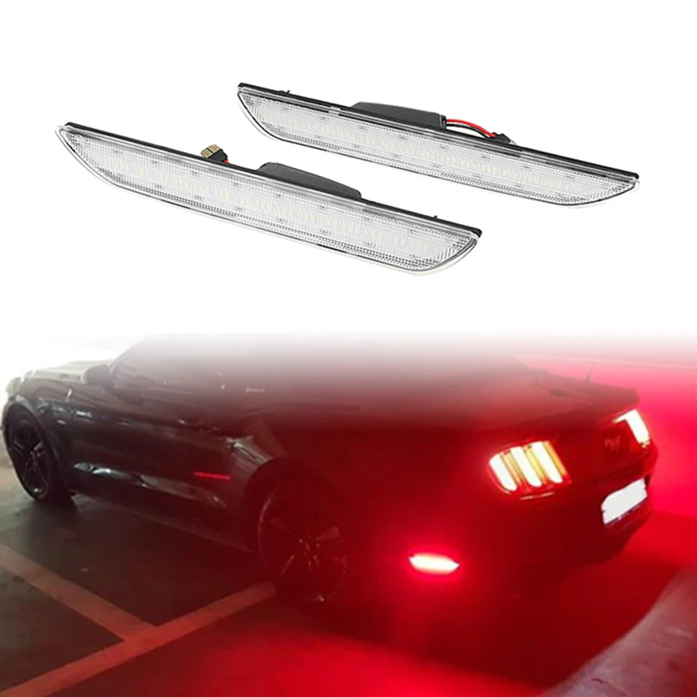 2Pcs Car LED Rear Bumper Side Marker Lights Red Sidemarker Blinker