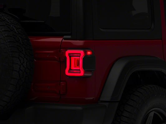 Raxiom Horizon LED Tail Lights; Black Housing; Red Lens