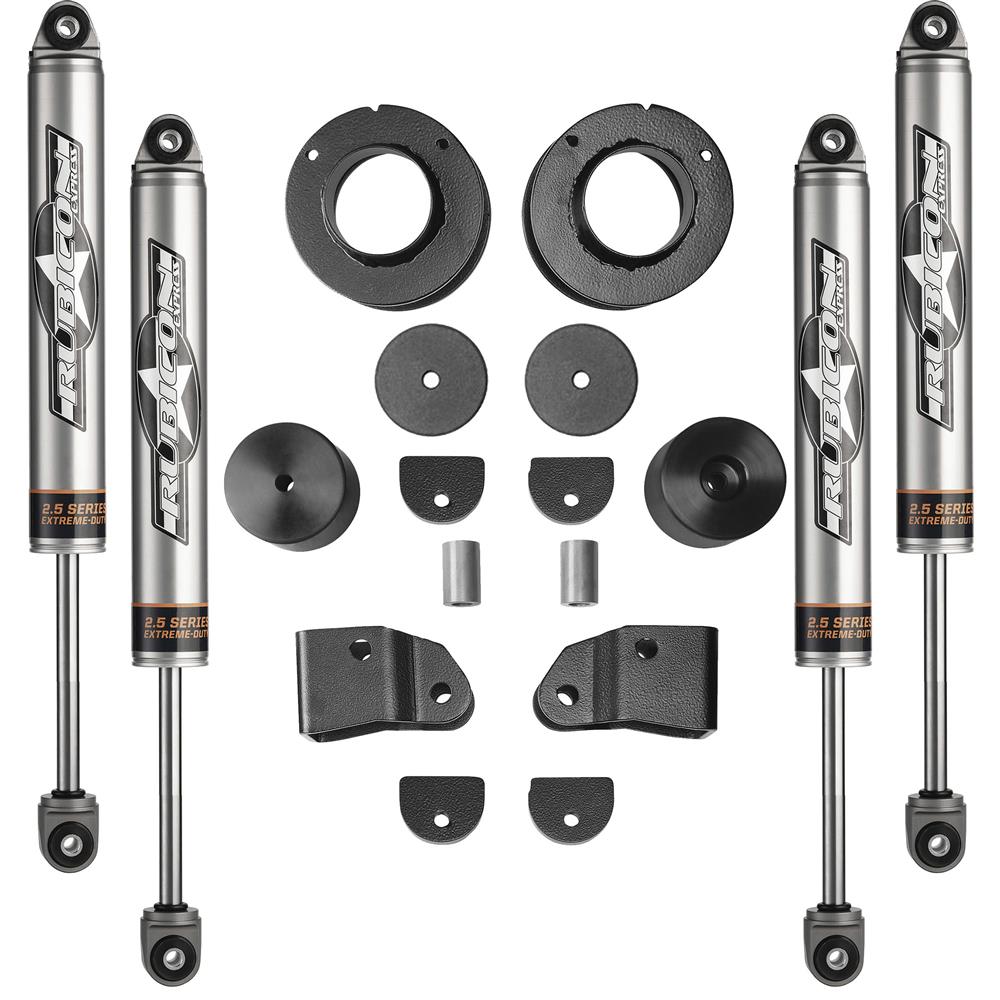 Rubicon Express 2 Inch Economy Lift Kit With 2.5 Monotube Non-Reservior Shocks