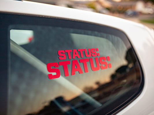 RED STATUS TRANSFER STICKER