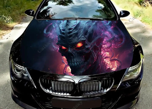 Scary Monster Design Car Hood Vinyl Stickers Wrap Vinyl Film Engine