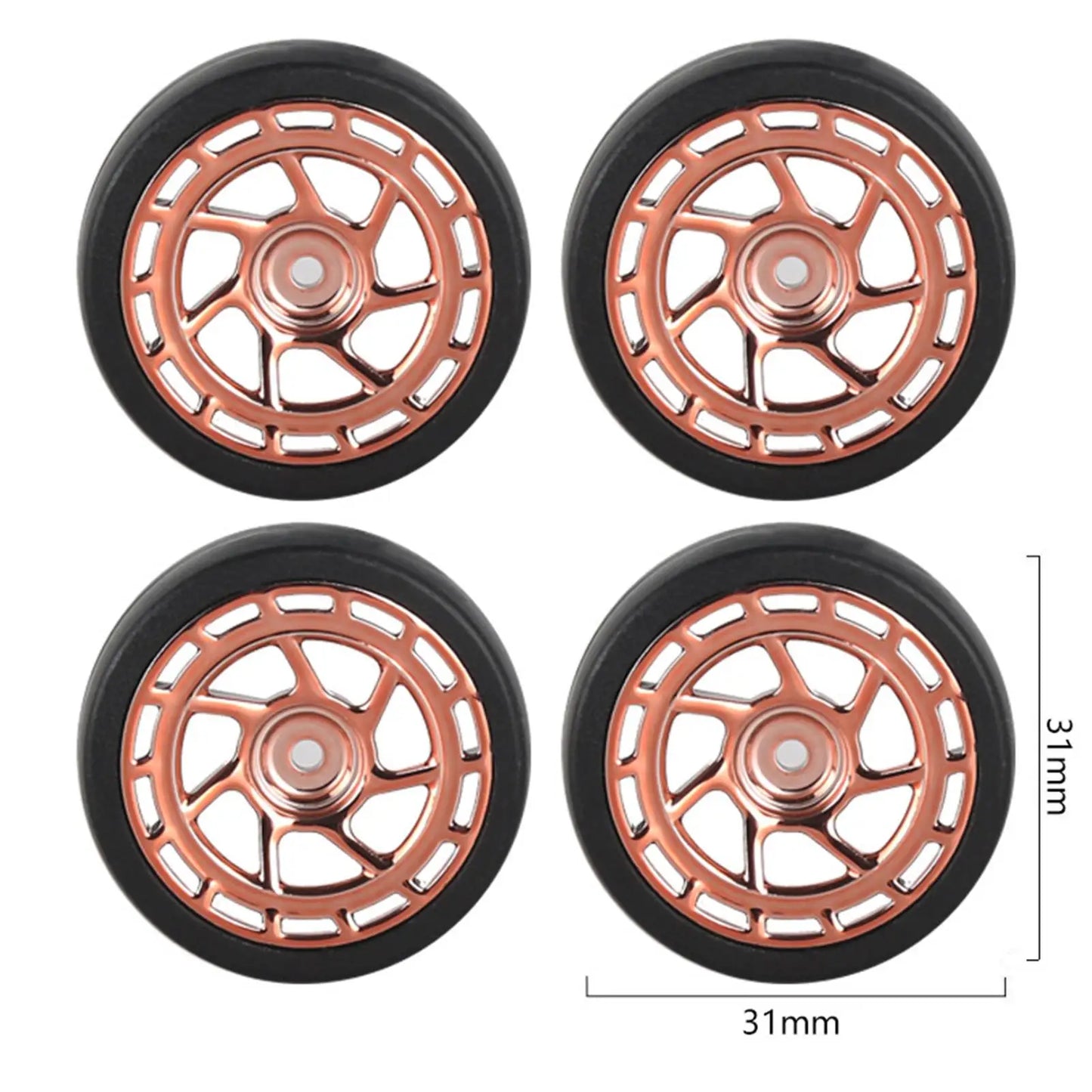 4 Pieces RC Car Drift Tires 31mm Diameter Wheel Rim and Tires Set for