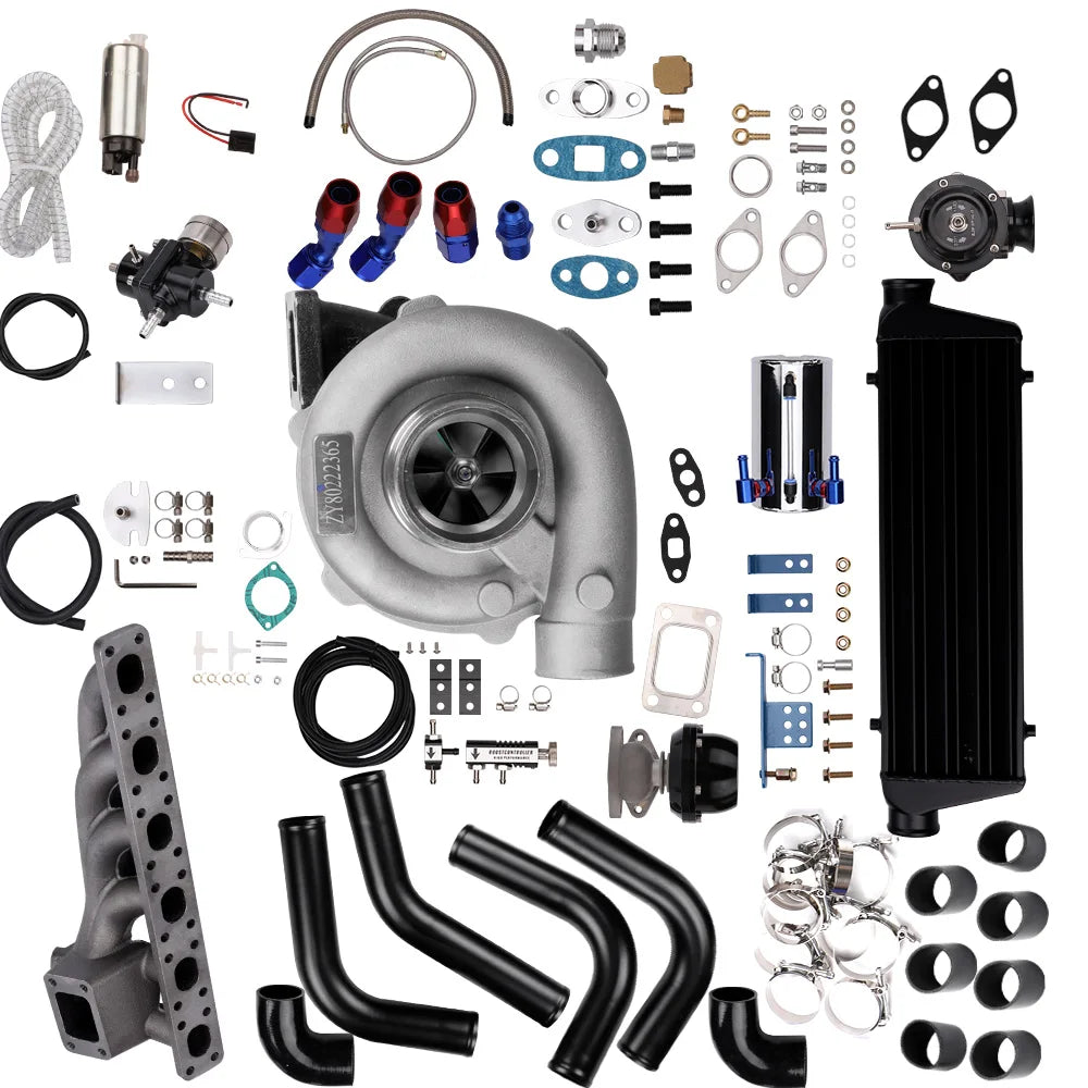 T4 T04E Turbo+Intercooler+Manifold+BOV+Wastegate Kit Turbokit For BMW