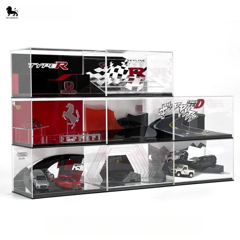 TimeMicro&MoreArt 1/64 911 theme car model stereo display scene