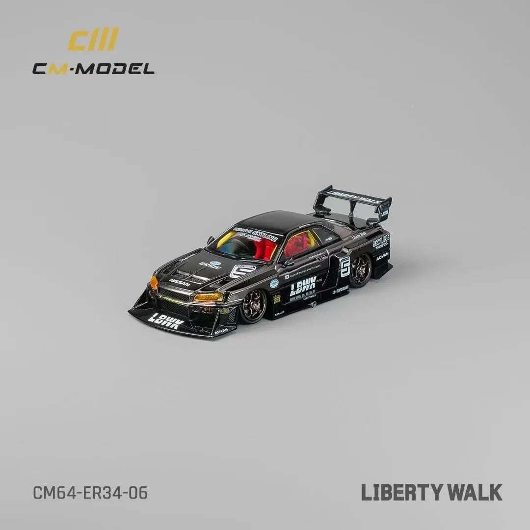 **Pre Sale** CM 1:64 LBWK Skyline ER34 Chrome Gungrey Replaceable