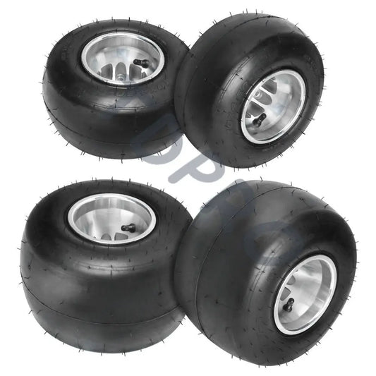 TDPRO 4 pack Front Rear Wheels Tyre Rim10x4.50-5 +11x7.10-5 Aluminum