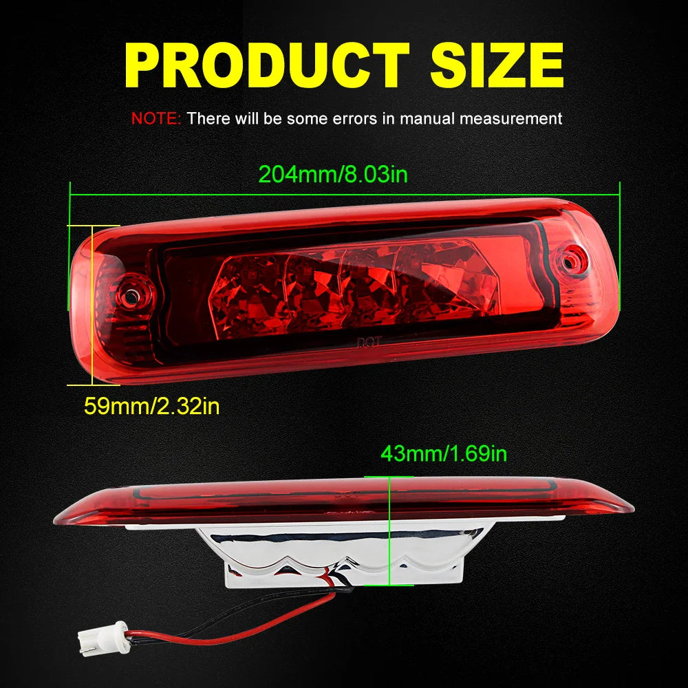 1Pcs Smoke RED Lens Car LED 3rd Third Brake Tail Light Rear High Mount