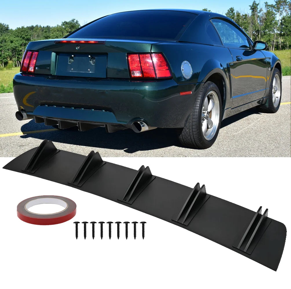 81.5cm Universal Rear Bumper Diffuser 5 Shark Fins Splitter Spoiler