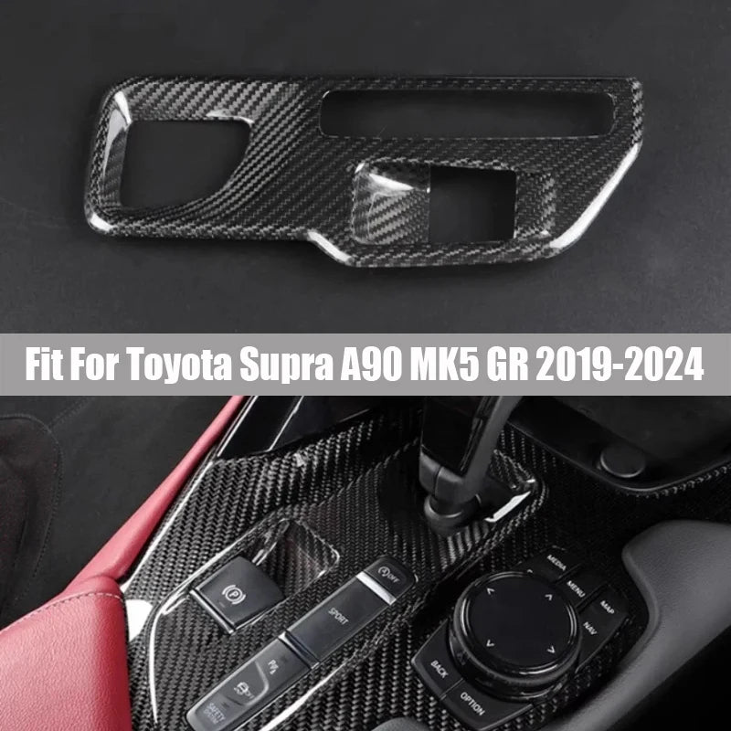 Real Carbon Fiber Shift Panel Fit for Toyota Supra A90 MK5 GR 2019 -