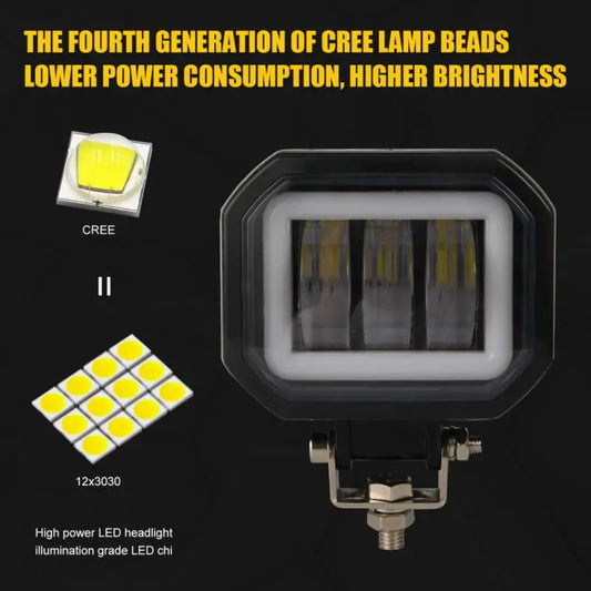 3.5Inch Square 30W LED Work Light Bar Spot Pods Driving Fog Off Road