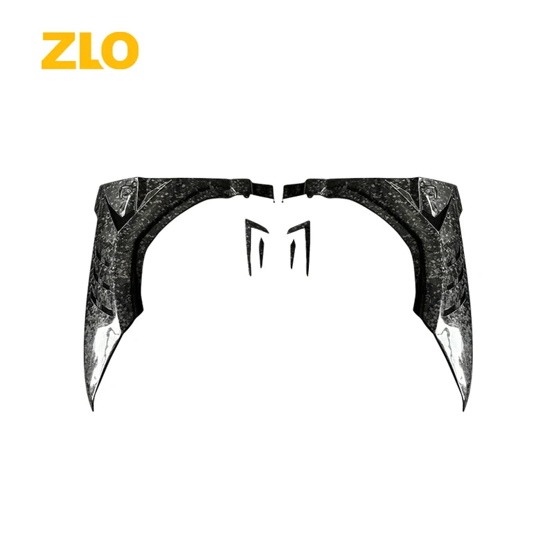 ZLO Car Body Parts Dry Carbon Fiber Forged Front Bumper Lip Side Skirt