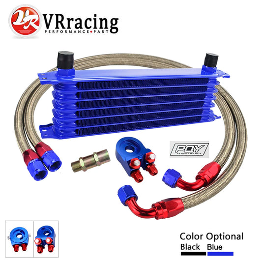 Universal 7 Rows AN10 Trust Type Oil Cooler + Oil Filter Sandwich