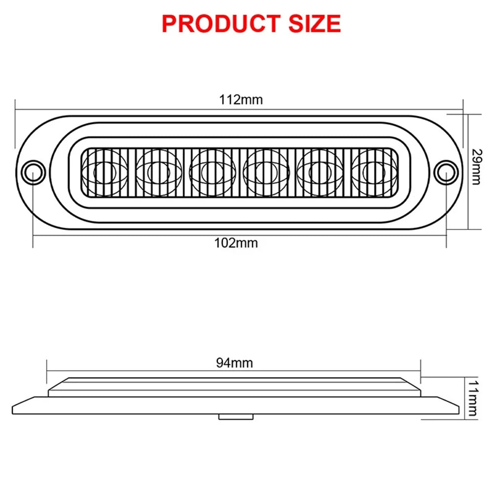 2pcs 4/6 LED 12V-24V Work Bar Light Driving Fog Light Off-Road SUV