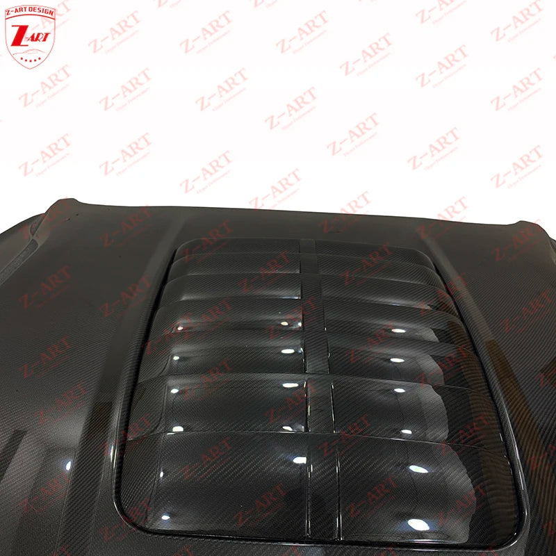 Z-ART GT500 Carbon Fiber Engine Hood for 2018-2021 Ford Mustang Carbon