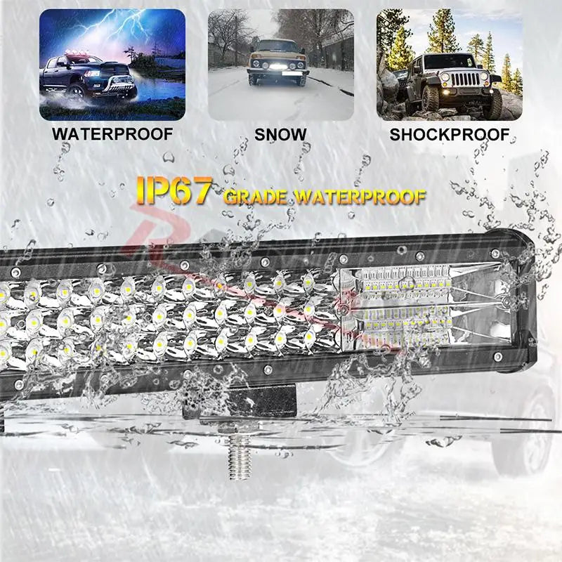 20 Inch Led Light Bar Spot Flood Warning Strobe LED Work Lamp Dual