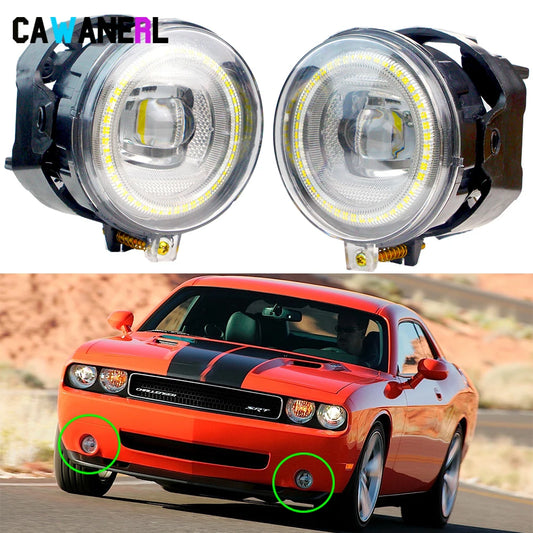 2 X 30W LED Angel Eye Fog Light DRL Car Front Fog Daytime Running Lamp