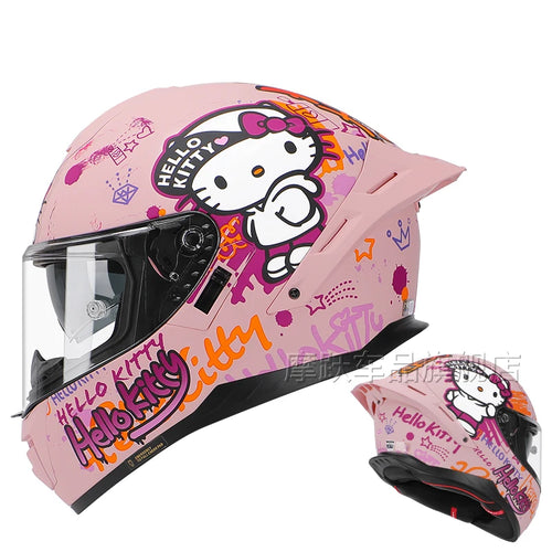 Sanrio Hello Kitty Motorcycle Helmet Full Face Racing Helmets Offroad