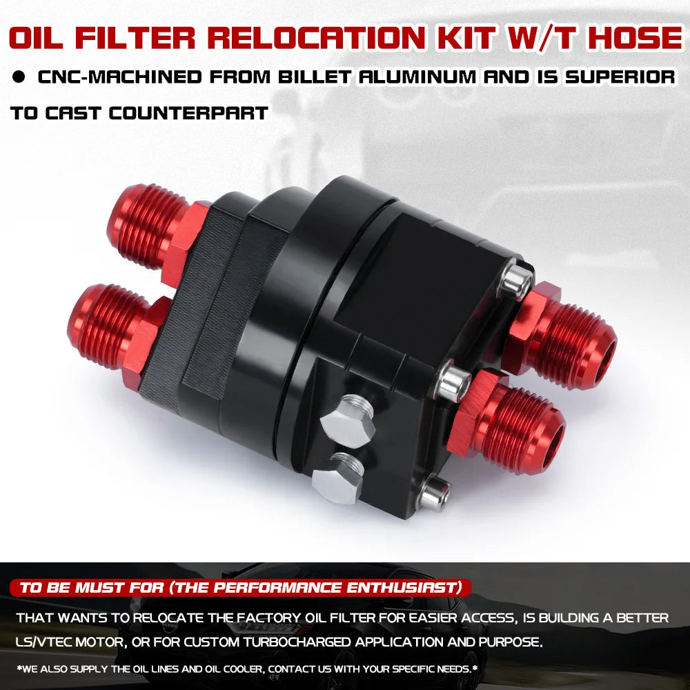 LIZHI RACING - Oil Filter Relocation Male Sandwich Fitting Adapter Kit