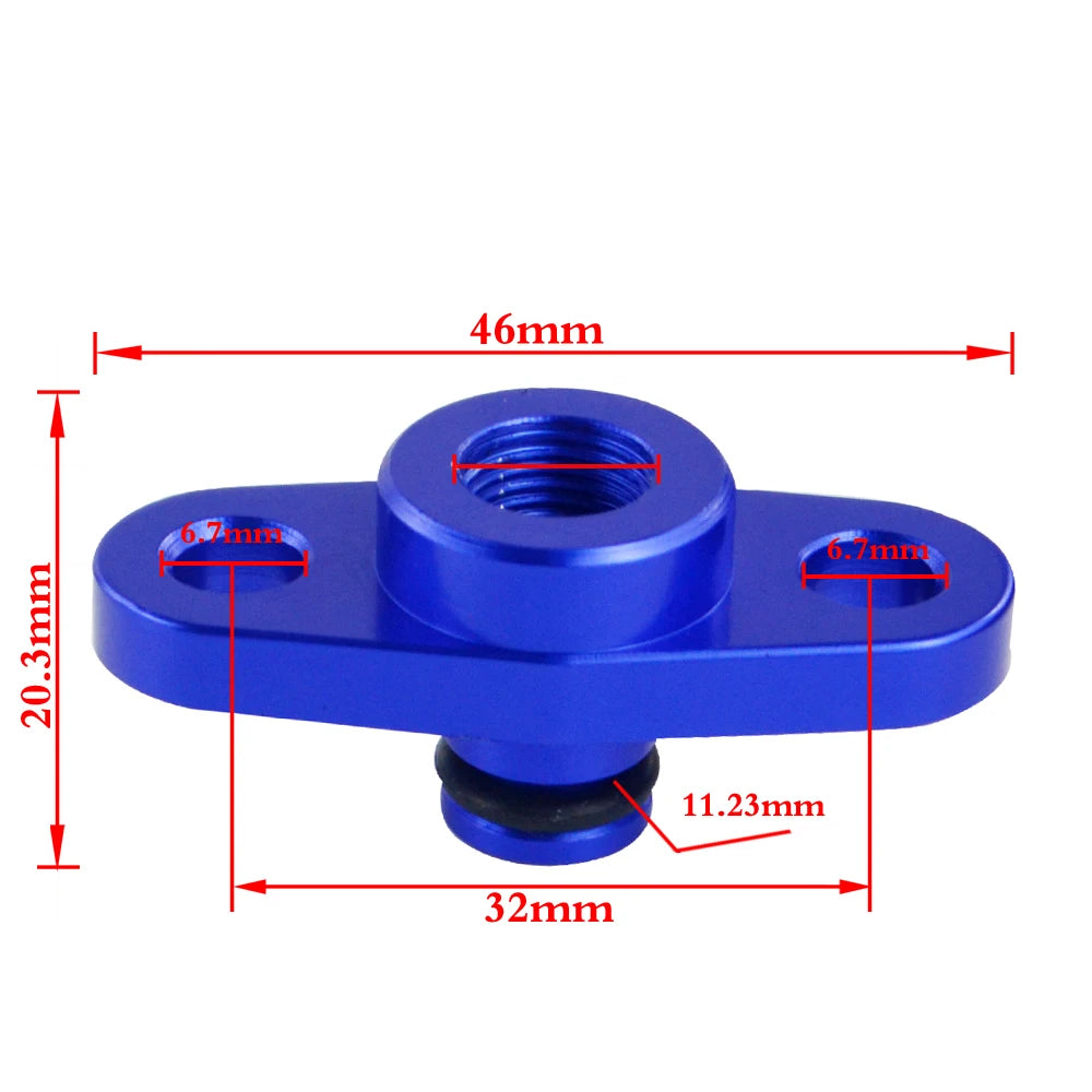 LIZHI RACING - 1/8 NPT Fuel Rail Pressure Regulator Adapter Blue for