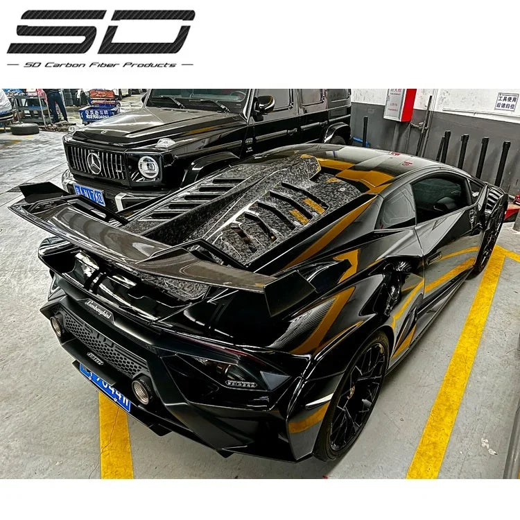 Sd Forged Carbon Rear Engine Cover Spoiler Bodykit For Lamborghini