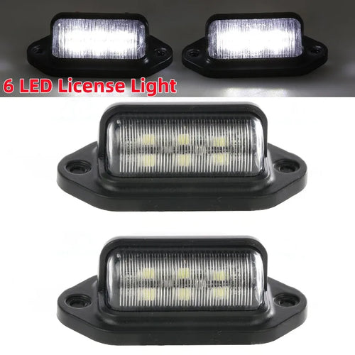 1Pair 12V 6 LED Universal Car License Plate Lamp for Bus / Trailer /