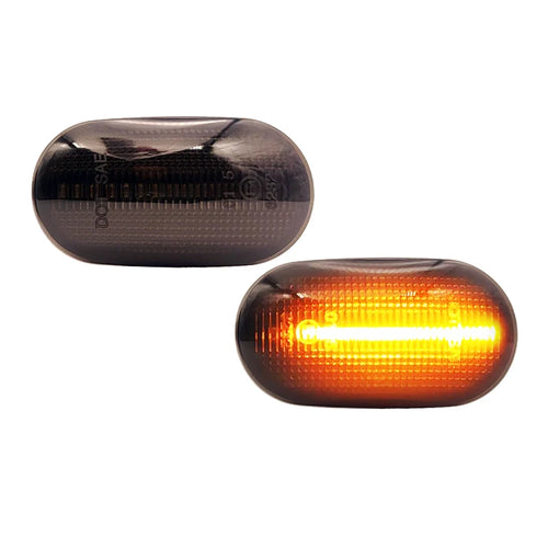 Smoked Lens LED Side Fender Marker Lamp Flowing Turn Signal Light For