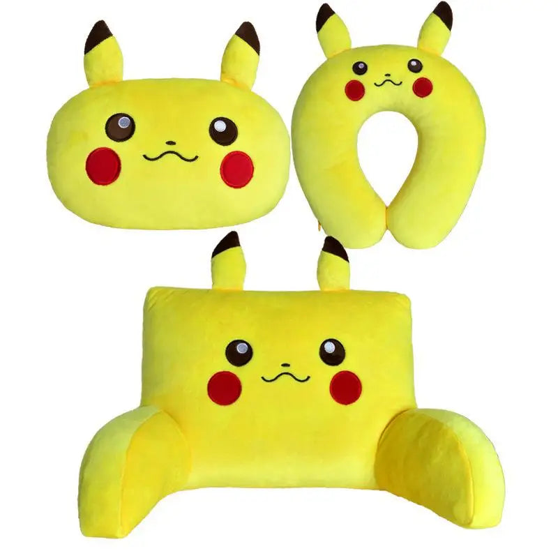 Takara Tomy Pokemon Pikachu Car Seat Headrest Kawaii Cartoon Neck