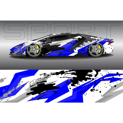 Abstract Curve Full Body Racing RV Graphic Decals Vinyl Wrap Camo