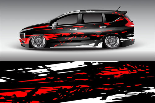 Abstract Graphics Racing Car Graphic Decal Full Body Racing Vinyl Wrap