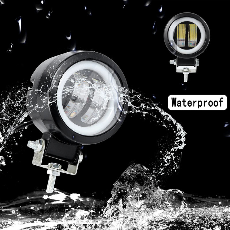 1pc 12V-24V Waterproof Round LED Worklight Beams Spotlights Fog Lamp