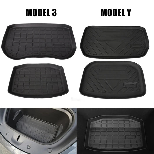 TPE Pad Front Rear Mat For Tesla Model Y 2019-2023 Model 3 2021-2023