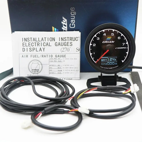 7 Colors Greddi Water Temp Gauge  62mm Oil Pressure /Temp RPM Vacuum