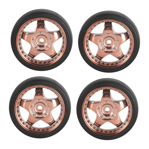 4 Pieces RC Car Drift Tires Good Grip Wheel Rim and Tires Set for 1/18