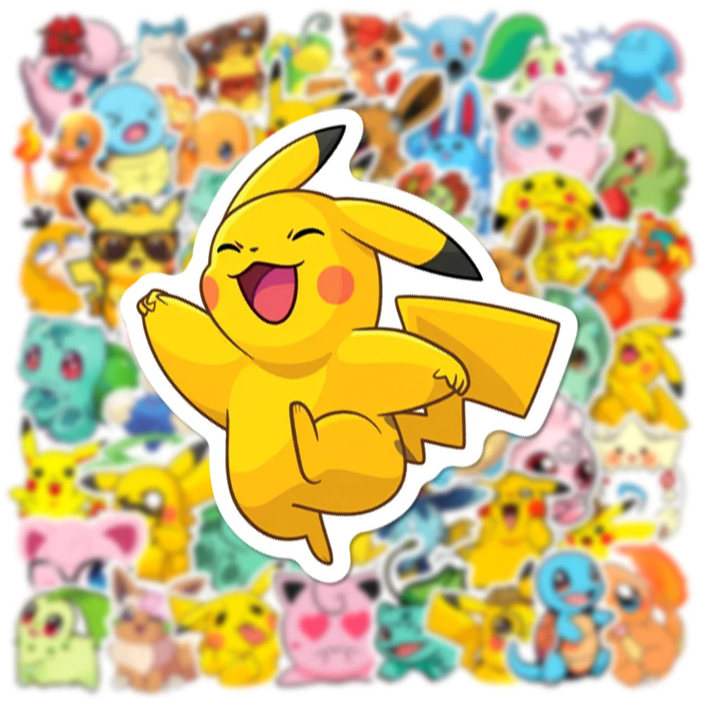 10/30/50pcs Kawaii Anime Pokemon Stickers Decals Fridge Phone Case