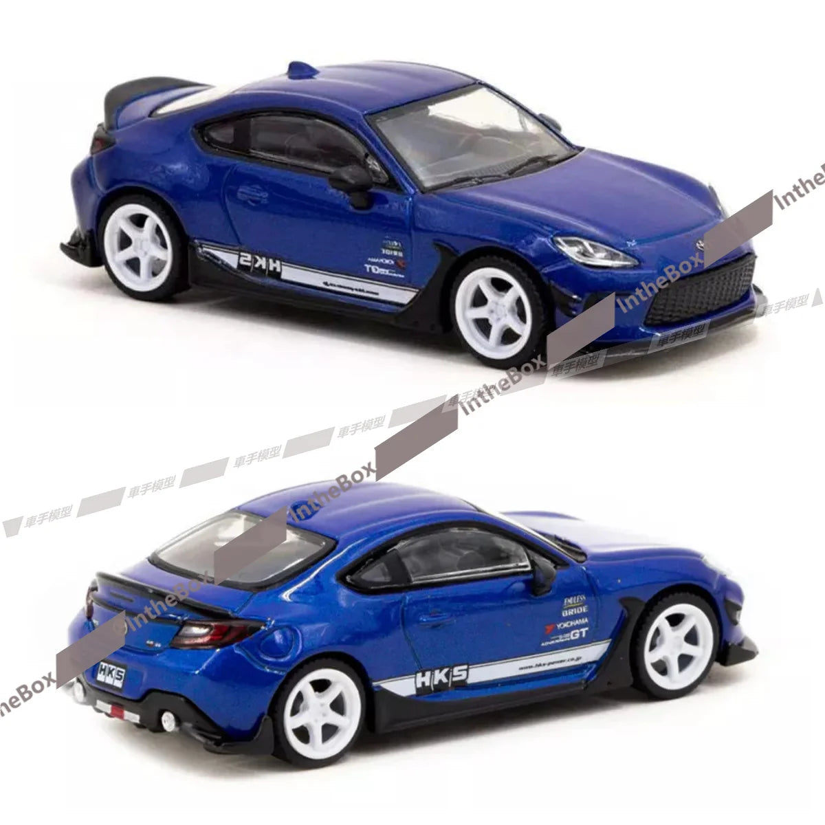 Tarmac Works 1/64 HKS GR86 Blue Metallic Diecast Scale Model Car