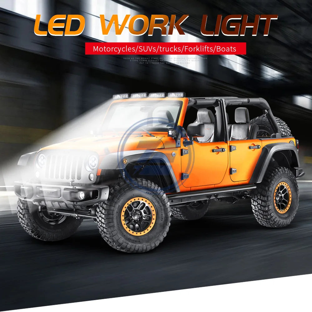 6'' 18W LED Work Spot/Flood Beam Driving Fog Offroad Light Bar Lamp