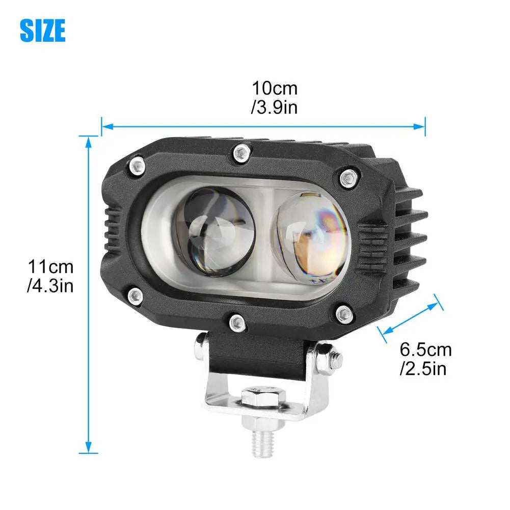 4 Inch Lens Car Led Work Light 2led Square Headlight Spotlight Driving