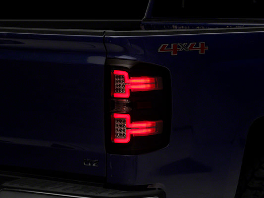 Raxiom LED Tail Lights With Sequential Turn Signals; Black Housing; Clear Lens