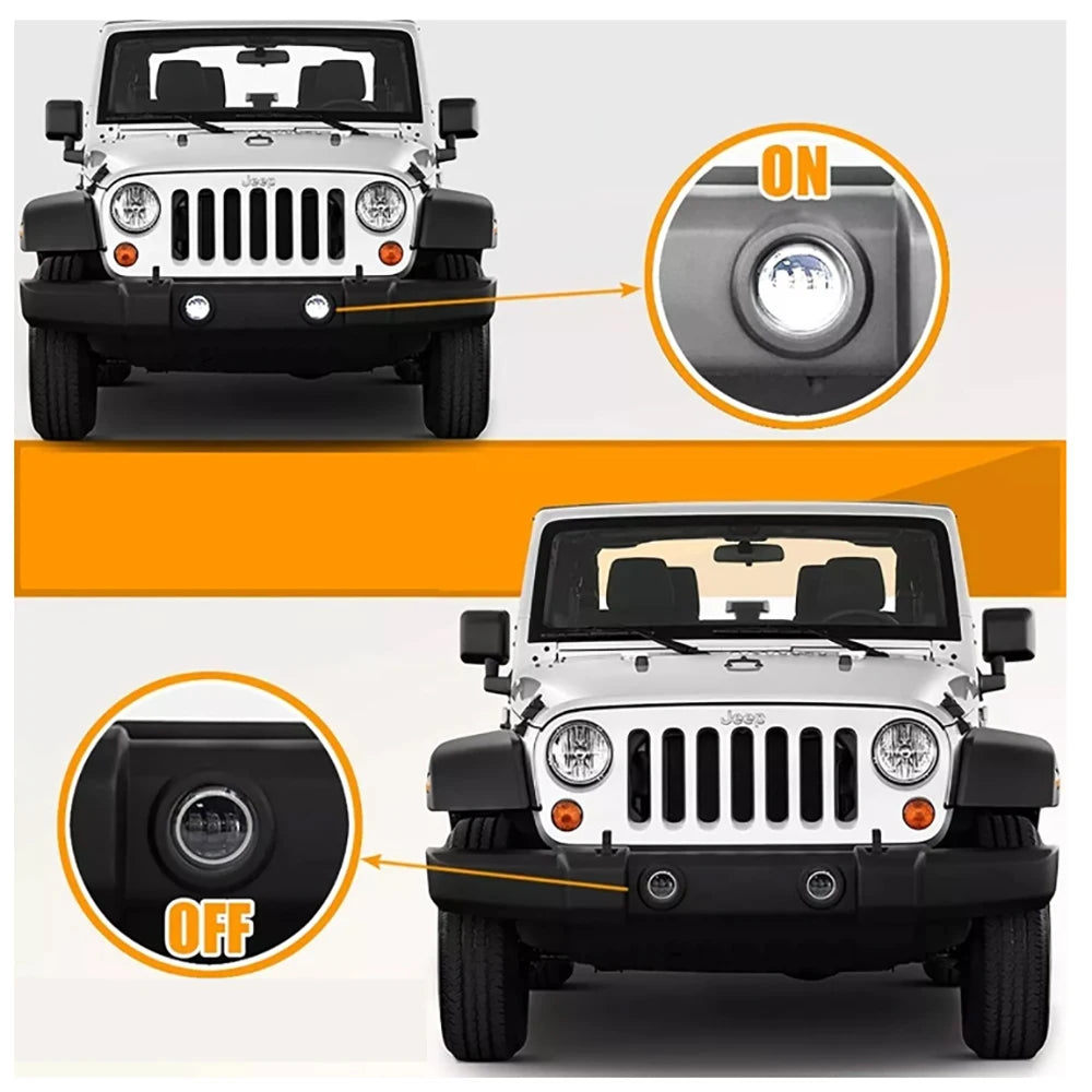 4 Inch Fog Lights For Jeep Wrangler 2007-2015 Dodge