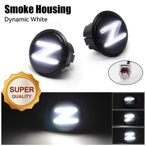 2X Turn Signal Dynamic Light LED Flashing Side Marker Lamp White