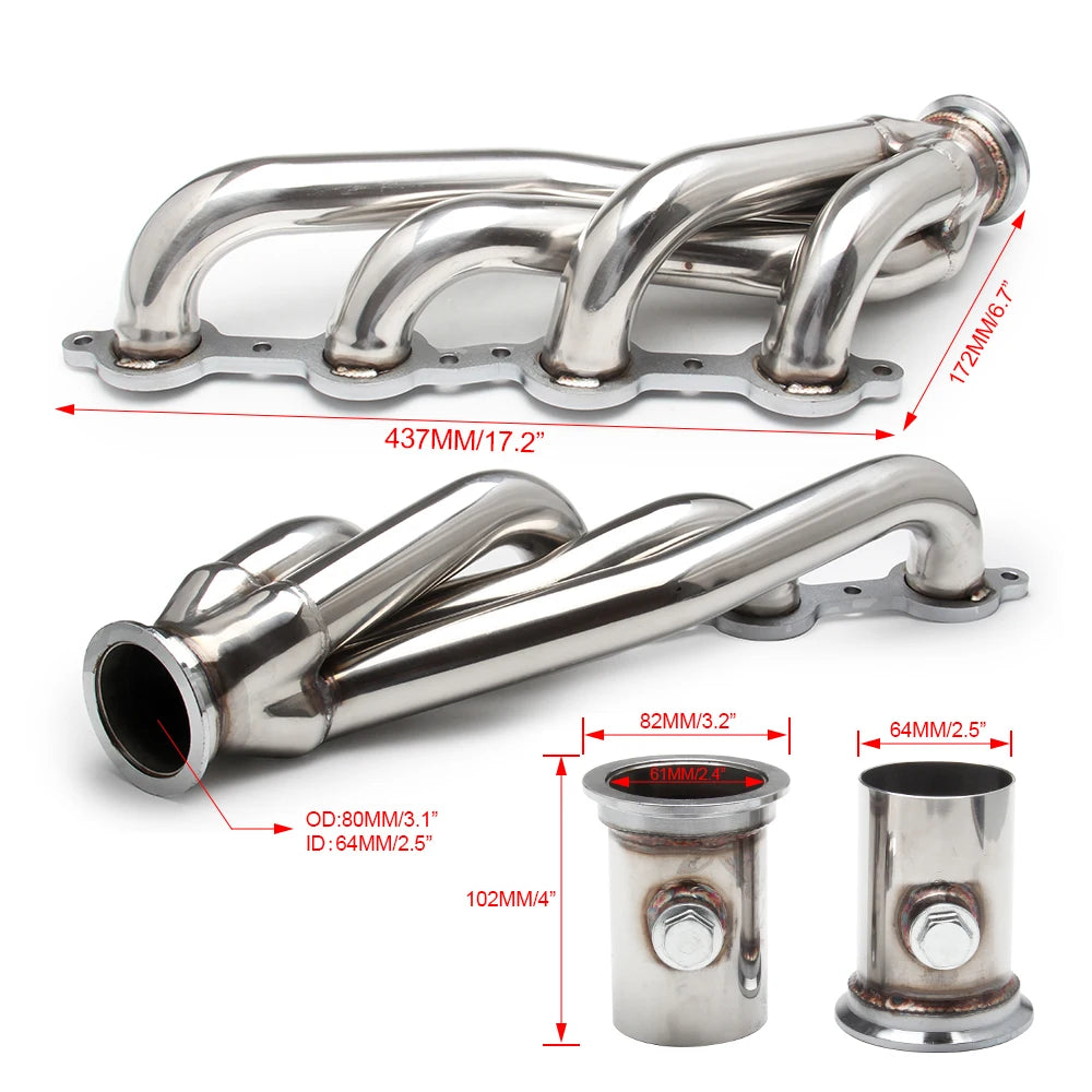 Stainless Stell Turbo Exhaust Conversion Swap Header Manifold Kit For